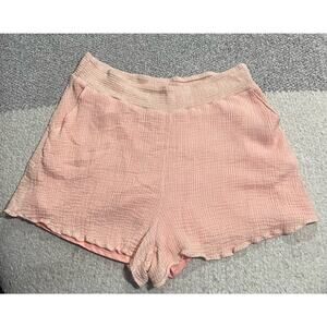 Torrid Shorts Womens Sz 3 Textured High Rise Elastic Waist Layered Gauzy Peach